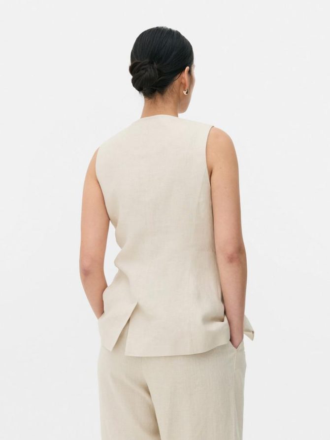 The Edit Linen Waistcoat - Image 5