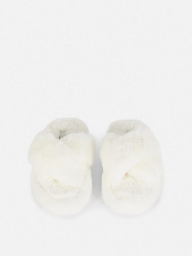 Fluffy Cross Strap Slippers - Image 2