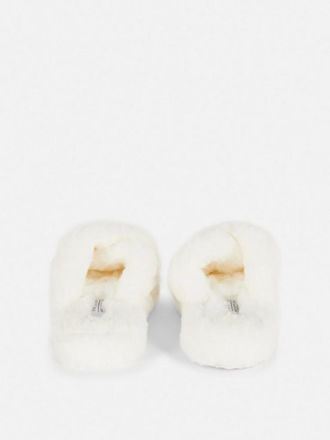 Fluffy Cross Strap Slippers - Image 3