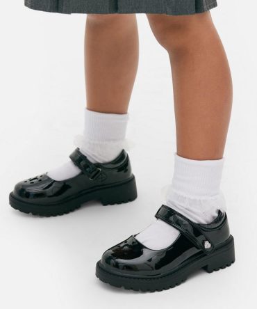 Chunky Patent School Shoes