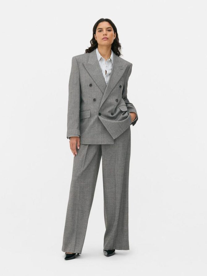 Rita Ora Double Breasted Check Blazer