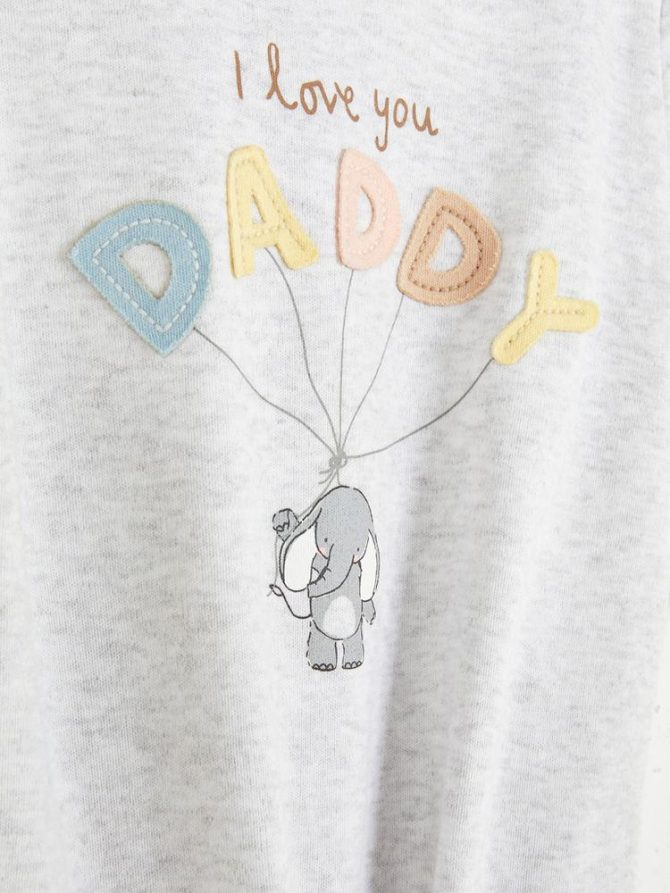 0-24mths | I Love You Daddy Sleepsuit - Image 3