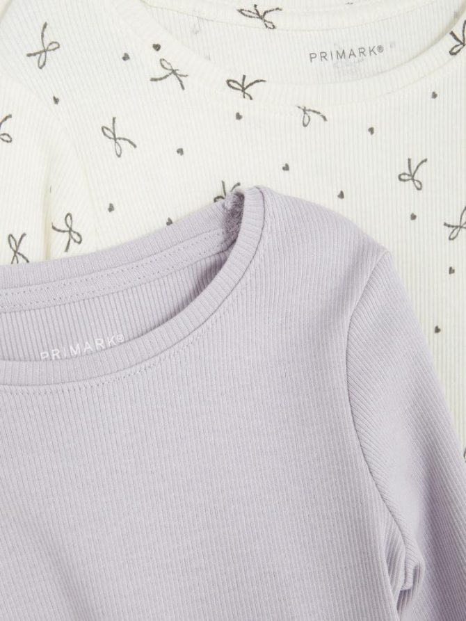 0-36mths | 2pk Ribbed Lettuce Trim T-Shirts - Image 3