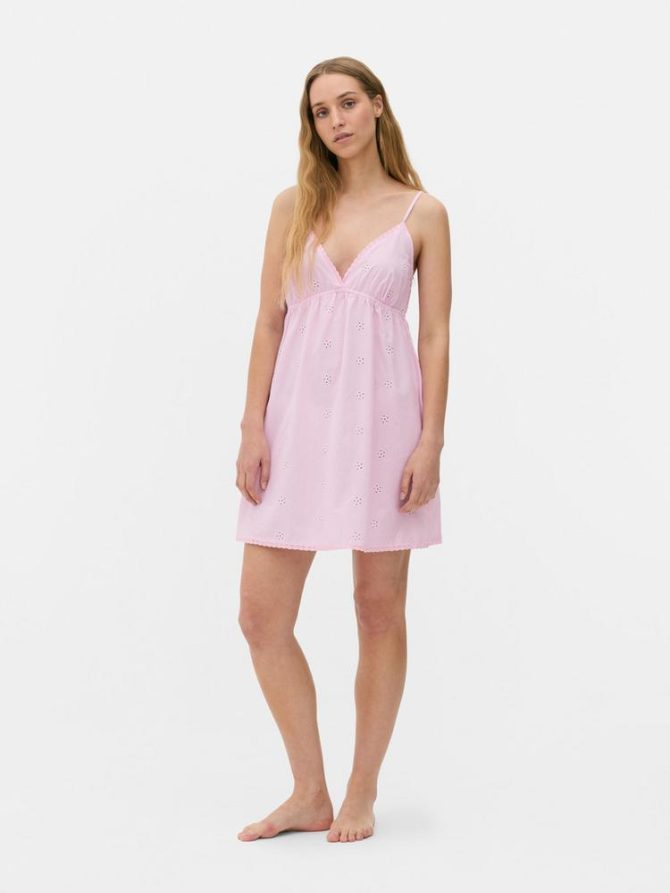 Embroidered V-Neck Chemise