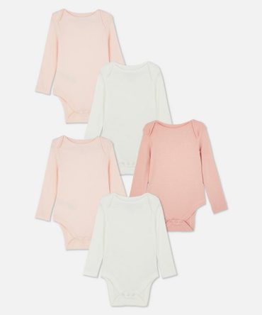 0-36mths | 5pk Long Sleeve Bodysuits