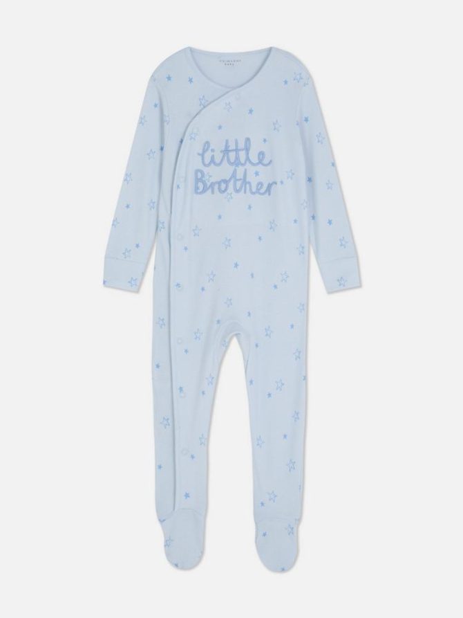 0-24mths | Little Brother Wrap-Front Sleepsuit