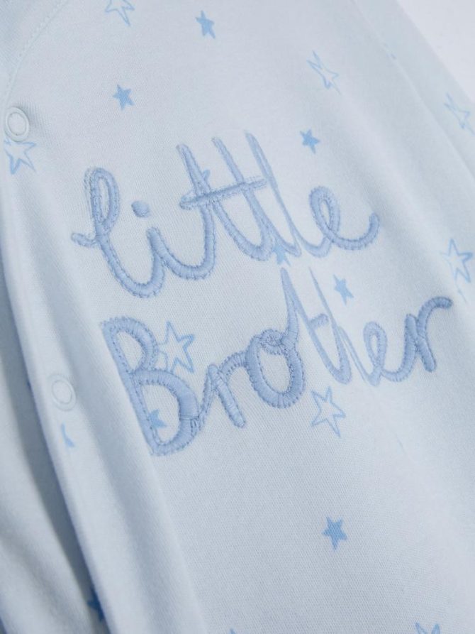 0-24mths | Little Brother Wrap-Front Sleepsuit - Image 3