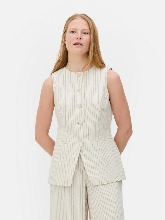 The Edit Linen Waistcoat - Image 2