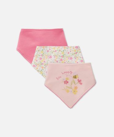 3pk Popper Button Bandana Bibs