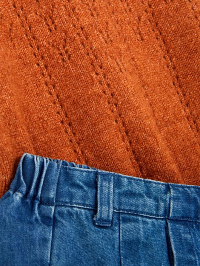 0-36mths | 2-in-1 Jumper and Blouse and Denim Skirt Set - Image 5