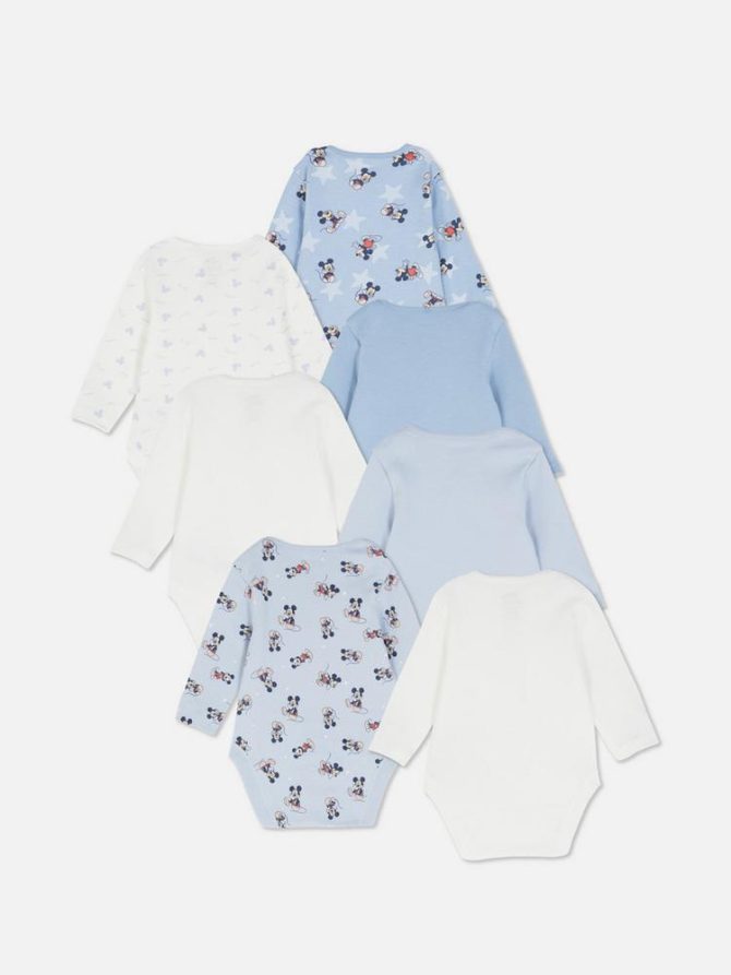 0-36mths | 7pk Disney’s Mickey Mouse Long Sleeve Bodysuits - Image 2