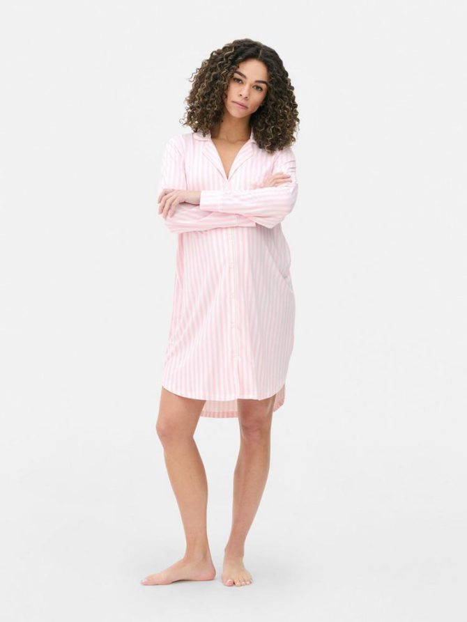 Maternity Striped Nightshirt