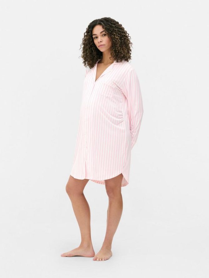 Maternity Striped Nightshirt - Image 2