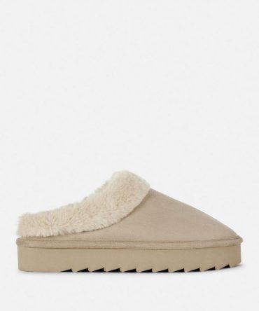 Faux Fur Lined Mule Slipper