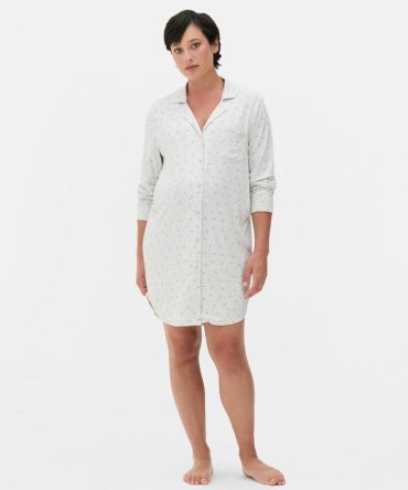 Maternity Ribbed Ditsy Sleep Shirt