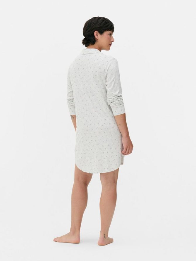Maternity Ribbed Ditsy Sleep Shirt - Image 4