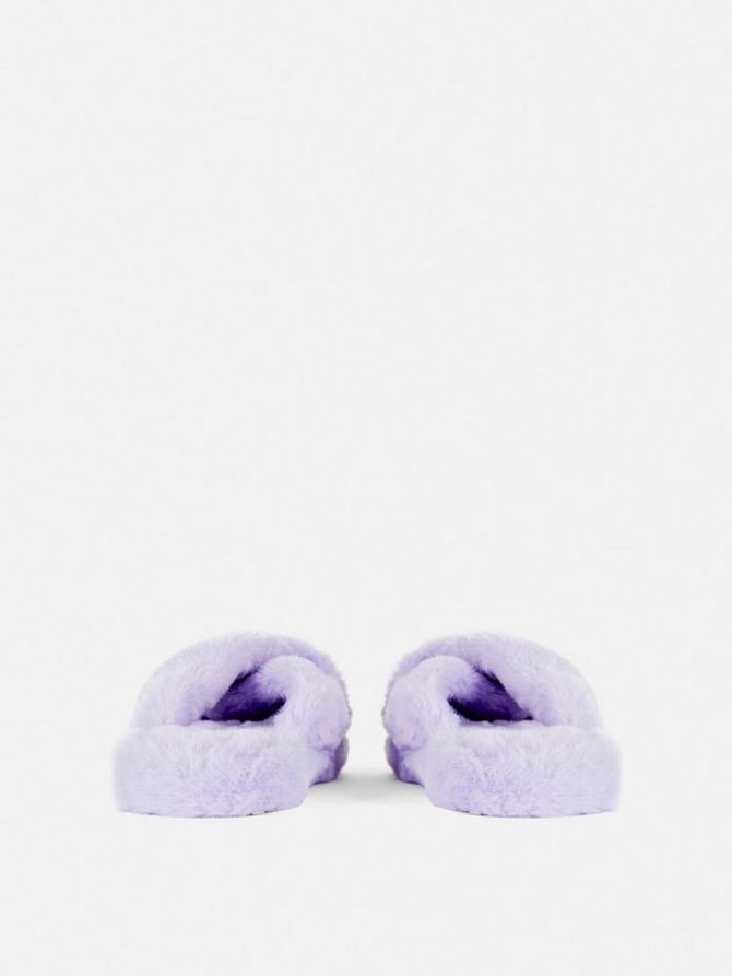 Fluffy Cross Strap Slippers - Image 3