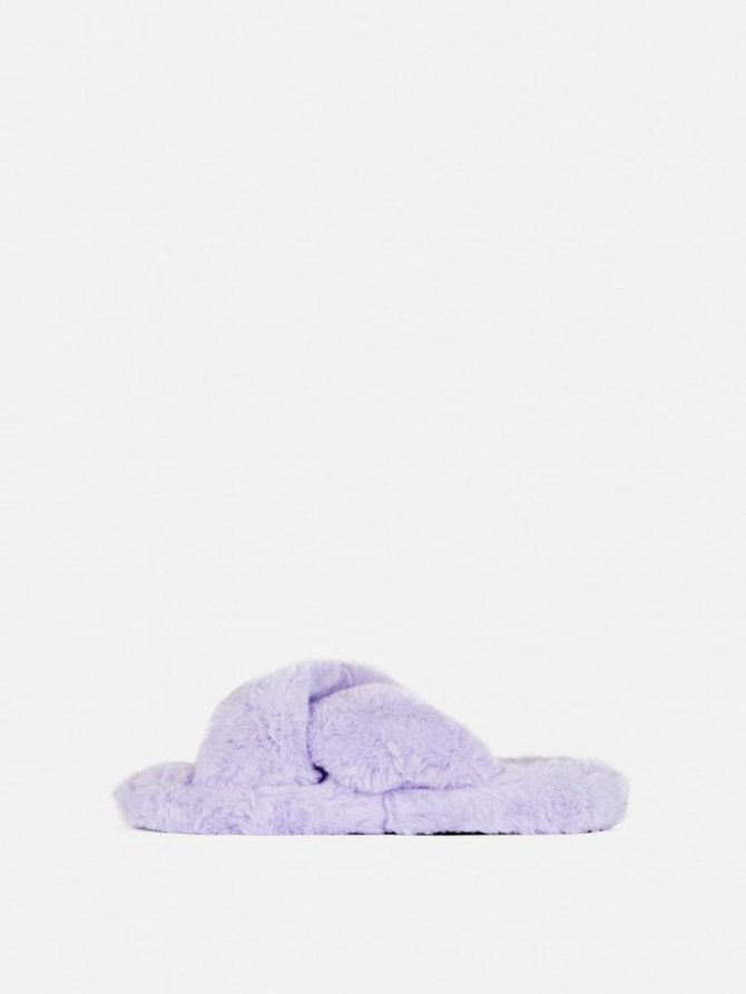 Fluffy Cross Strap Slippers - Image 4