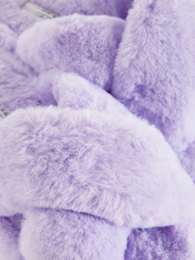 Fluffy Cross Strap Slippers - Image 5