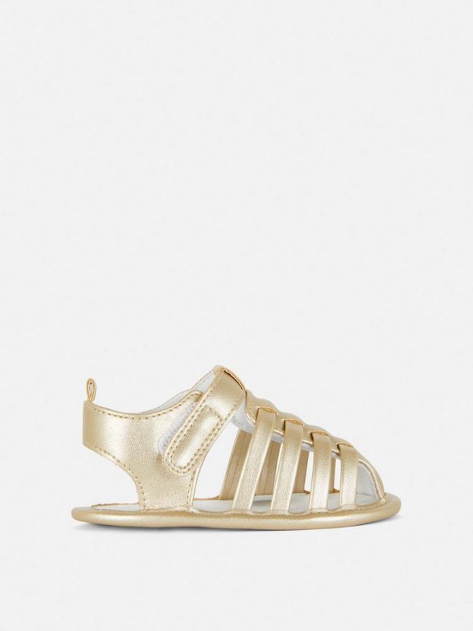 Metallic Caged Fisherman Sandals