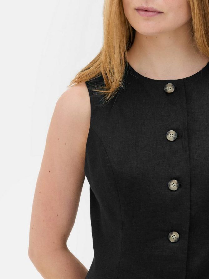 The Edit Linen Waistcoat - Image 3