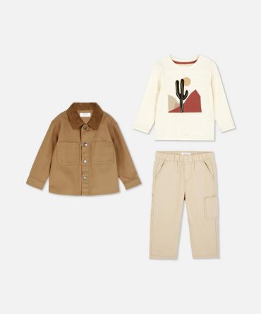 0-36mths | 3-piece Shacket and Trousers Set