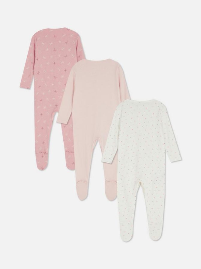 0-24mths | 3pk Popper Sleepsuits - Image 2