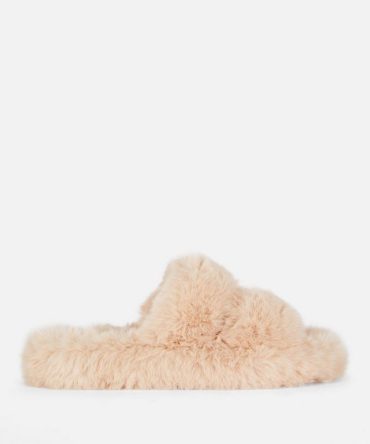Fluffy Double Strap Slippers