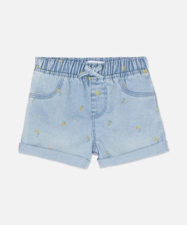Demin Lemon Pattern Shorts