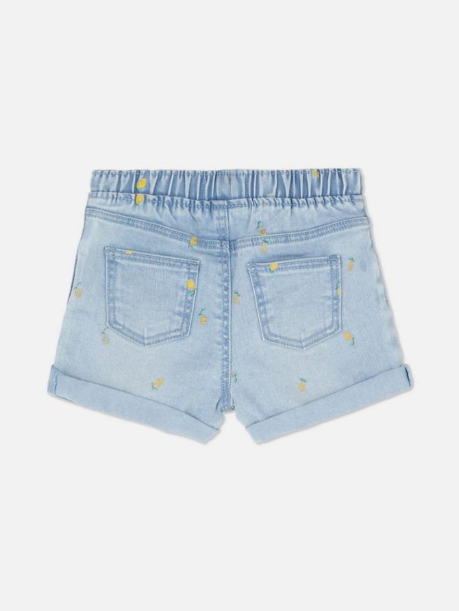 Demin Lemon Pattern Shorts - Image 2