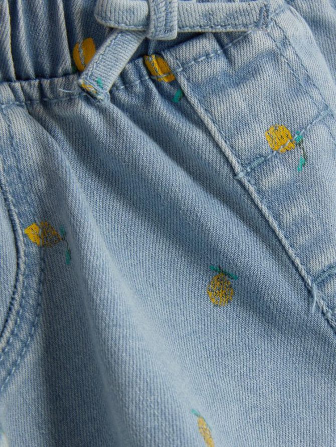 Demin Lemon Pattern Shorts - Image 3