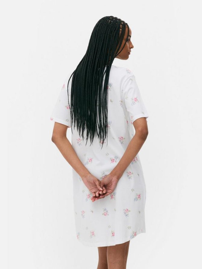 Printed V-Neck Night Dress - Image 4