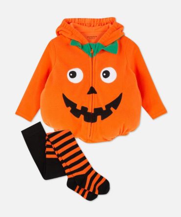 0-36mths | Halloween Pumpkin Bodysuit and Tights Set