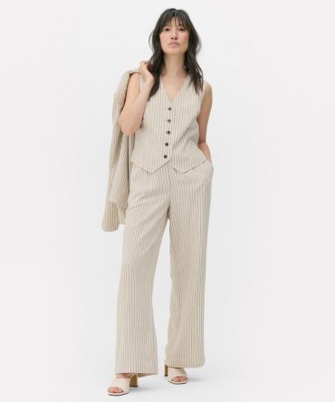 Sleeveless Pinstripe Waistcoat