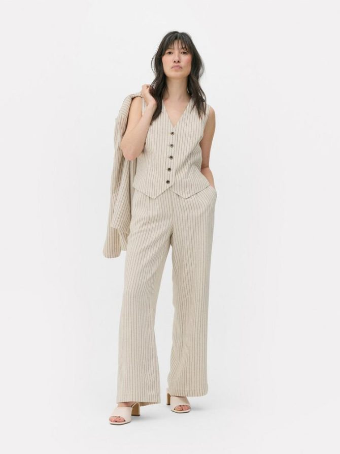 Sleeveless Pinstripe Waistcoat