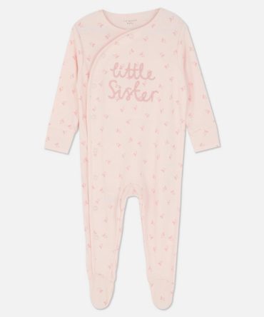 0-24mths | Little Sister Wrap-Front Sleepsuit