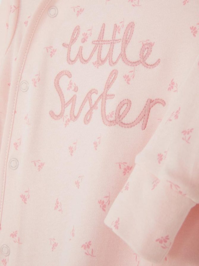 0-24mths | Little Sister Wrap-Front Sleepsuit - Image 3
