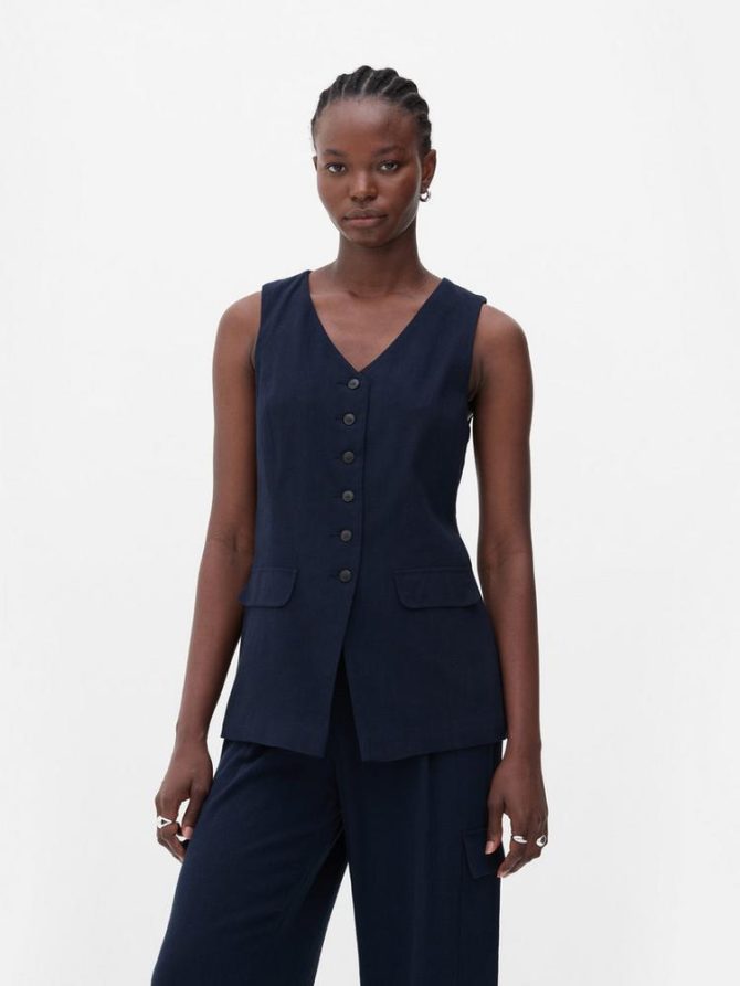 Flax Longline Waistcoat - Image 2