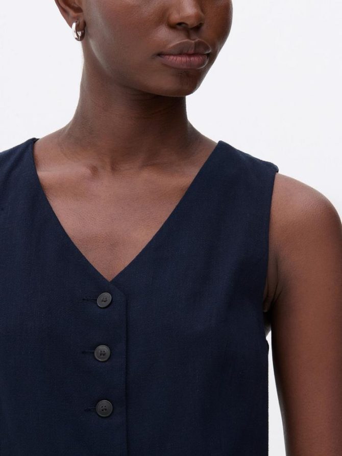 Flax Longline Waistcoat - Image 3