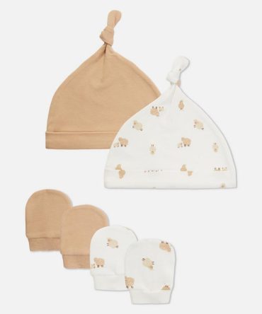 2pk Sheep Hat and Mittens Set