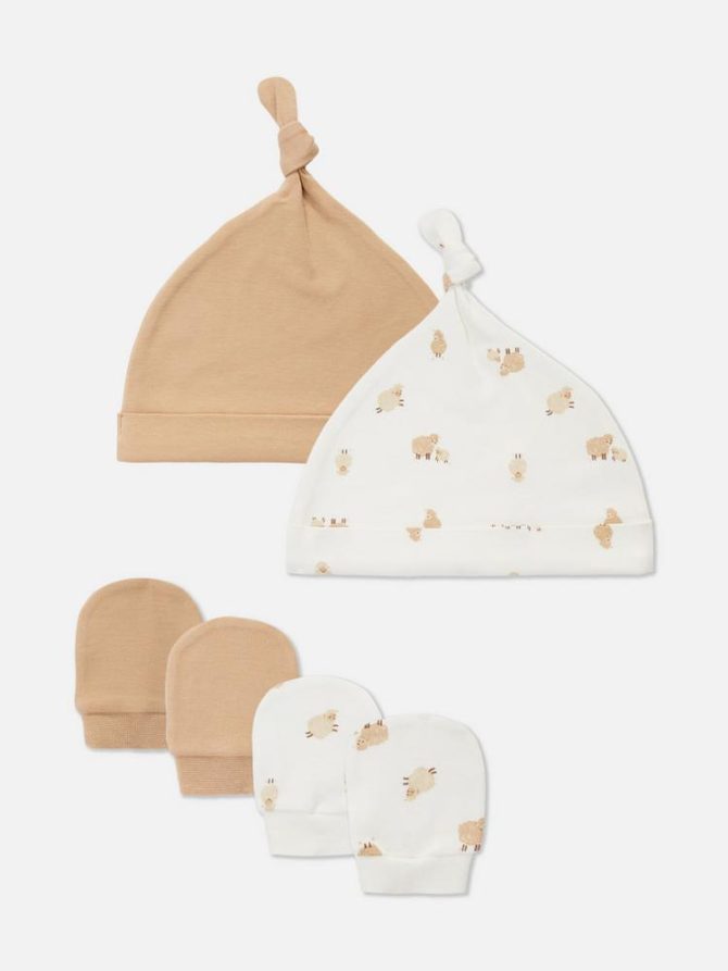 2pk Sheep Hat and Mittens Set - Image 2