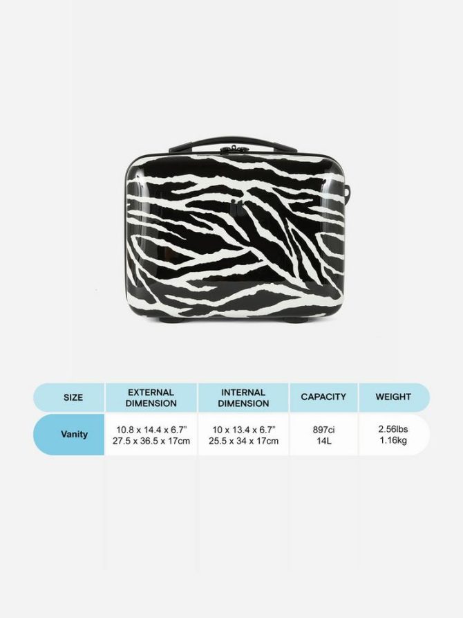 Zebra Hard Shell Vanity Suitcase - Image 5