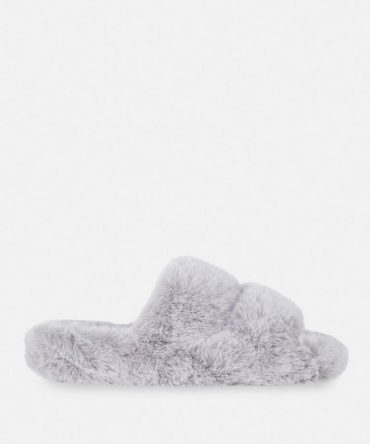 Fluffy Double Strap Slippers