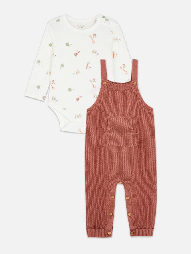 0-18mths | Dungaree And Sleepsuit Set