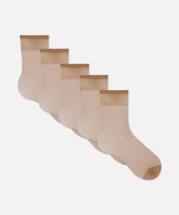 5pk Sheer Glossy Ankle Highs
